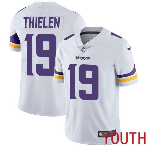 Minnesota Vikings #19 Limited Adam Thielen White Nike NFL Road Youth Jersey Vapor Untouchable->youth nfl jersey->Youth Jersey